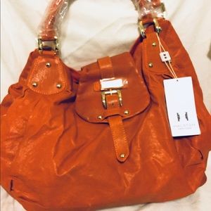 Halston Heritage Hobo Bag, Color: Orange, Size:OS